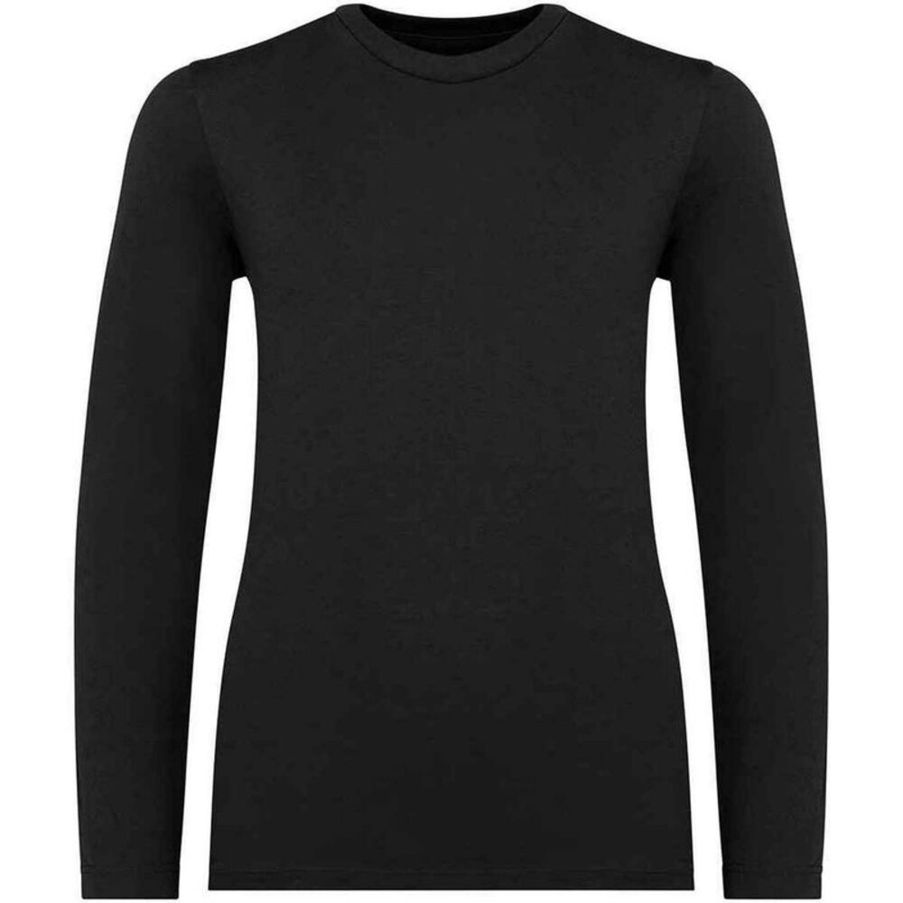 Native Spirit Childrens/Kids Natural Cotton Long-Sleeved T-Shirt / Black